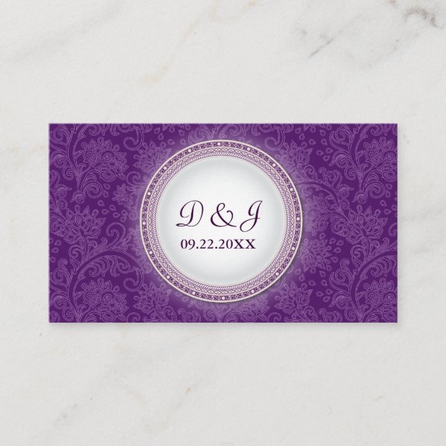 Carte De Placement Baroque Violet Plaque Occasion spéciale Plaque (Devant)