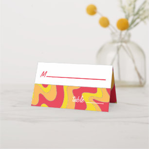 Carte De Placement Barre et Bat mitzvah Glitter Color Place Card