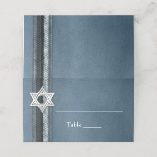 Carte De Placement Barreau bleu moderne Mitzvah