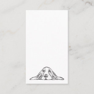 Carte De Placement basset hound noir blanc yeux de chiot simple