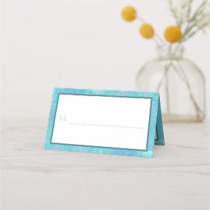 Carte De Placement Bat mitzvah Blue Opal Watercolor Party Escort