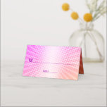 Carte De Placement Bat mitzvah Bold Boho Retro rose orange dégradé<br><div class="desc">Aucune fête Bat mitzvah n'est complète sans cartes de lieux personnalisées. Laissez votre Bat mitzvah préféré être fier, se réjouir et célébrer son jalon à sa fête parfaitement coordonnée. La typographie violette et rose-chaud et Star of David superposent un arrière - plan de rayons pop orange clair et vert foncé...</div>