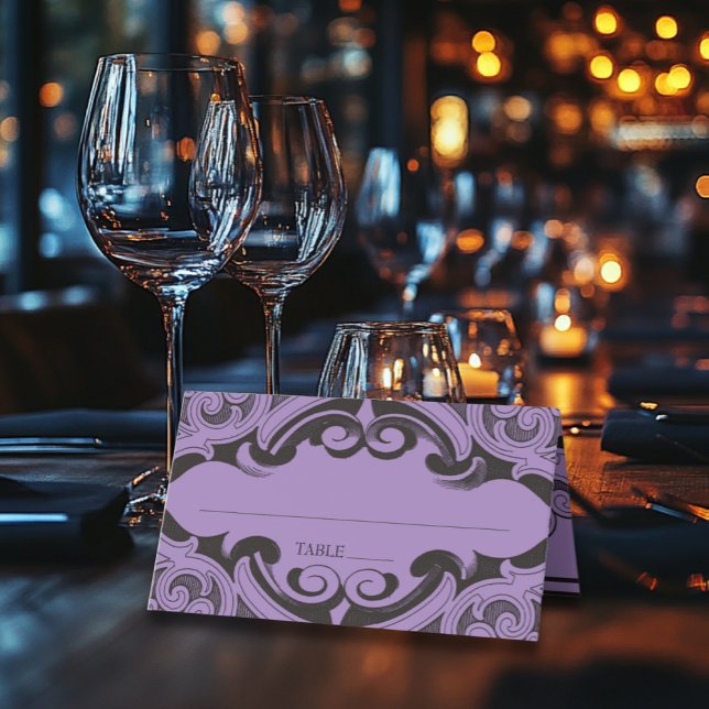 Carte De Placement Batte victorienne jusqu'à la mort Mariage noir et  (Créateur téléchargé)