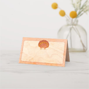 Carte De Placement Beach Sea Shell Elegant Wedding Fiançailles Event