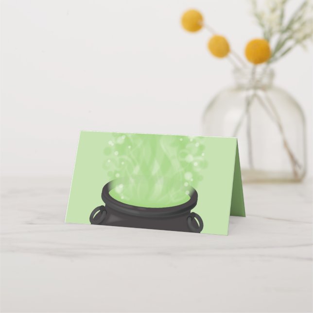 Carte De Placement Bébé brasse Sorcière douche Halloween Cauldron (Devant)