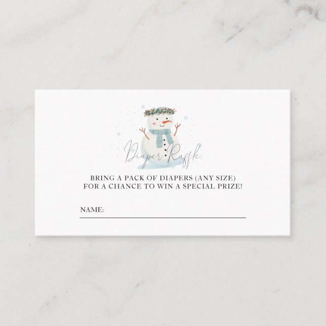 Carte De Placement Bébé C'est froid dehors Douche Dehors Billet Raffl (Devant)