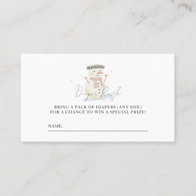 Carte De Placement Bébé C'est froid dehors Douche Dehors Billet Raffl (Devant)