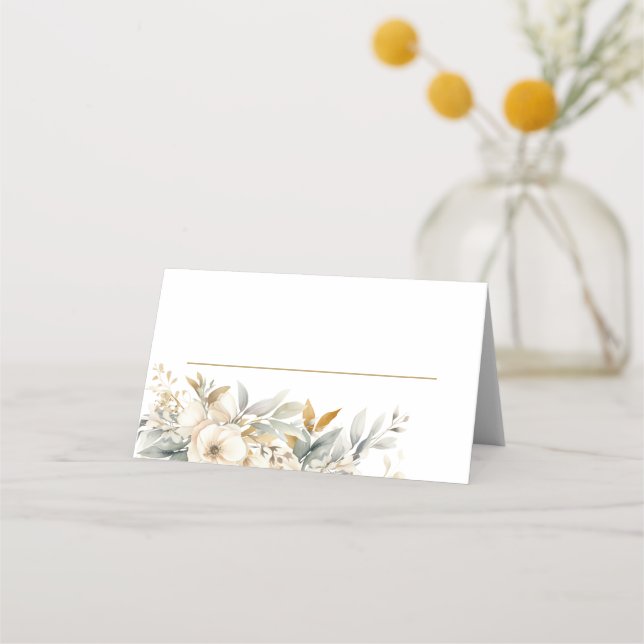 Carte De Placement Bébé Neutre En Fleur Baby shower Floral (Devant)