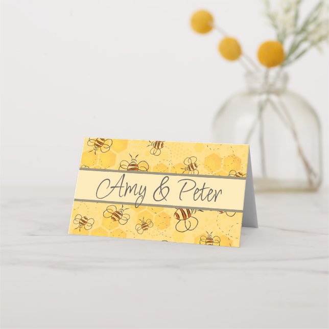 Carte De Placement Bee Buzzing Honey Bees mignonne (Devant)