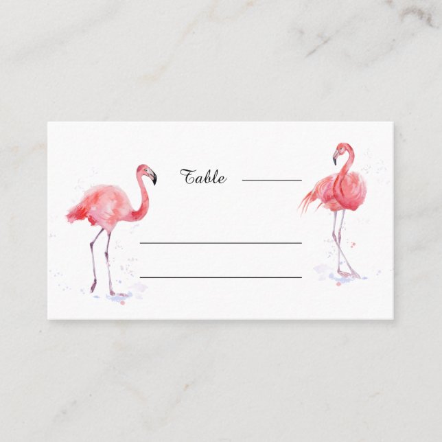Carte De Placement Belle aquarelle Flamant rose rose (Devant)