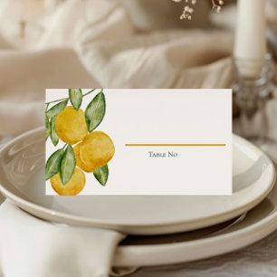 Carte De Placement Belle Branche de Citronnier Aquarelle Fête / Baby