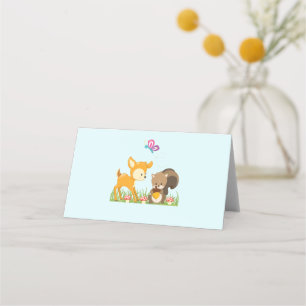 Carte De Placement Belle forêt Animaux Caricature Whimsical