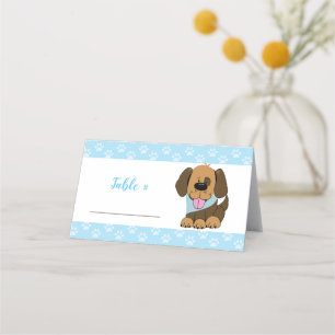 Carte De Placement Belle table Buffet Chien Chien Chien Brown
