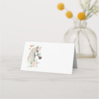 Belle tête de cheval blanc Boho Floral