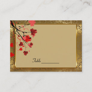 Carte De Placement Belle Vintage or Damas & Fleurs Art Déco