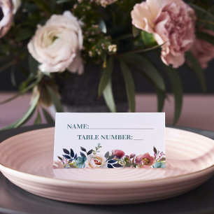 Carte De Placement Belles fleurs Floral Spring Mariage