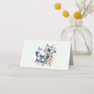 Carte De Placement Belles papillons et fleurs