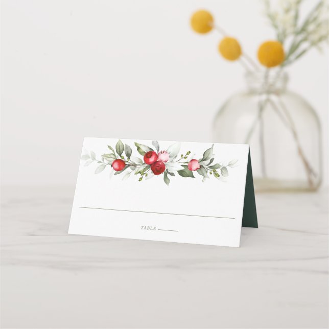 Carte De Placement Berry | Carte de Mariage de Noël (Devant)
