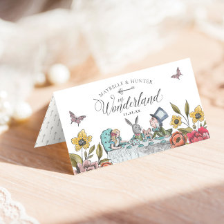 Carte De Placement Bienvenue | Vintage Alice In Wonderland Fairytale