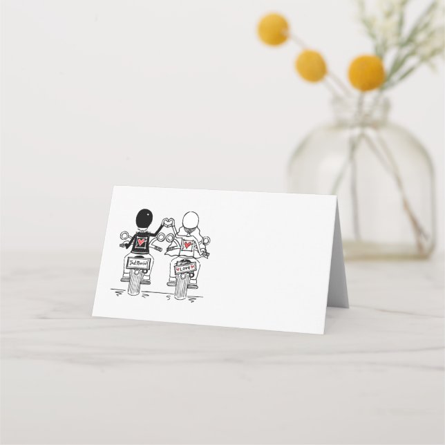 Carte De Placement Biker Motorcycle Wedding  (Devant)