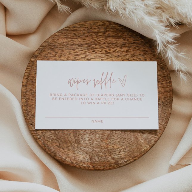Carte De Placement Billet MARLO Bohemian Blush Baby Wipes Raffle (Créateur téléchargé)