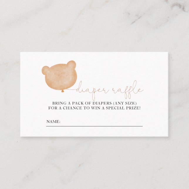 Carte De Placement Billet rabat Baby shower d'ours (Devant)