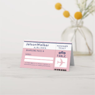 Carte De Placement Billets Blue Hibiscus & Pink Airline Sièges pour l