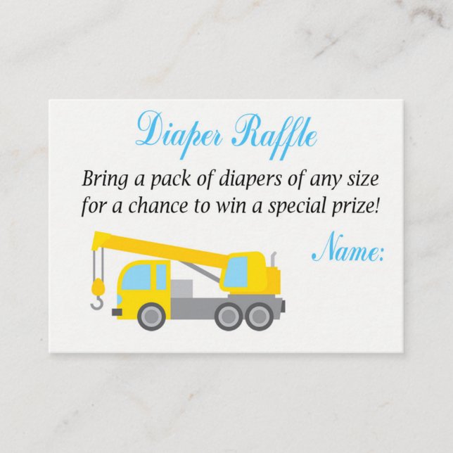 Carte De Placement Billets de roulettes de la grue de construction (Devant)