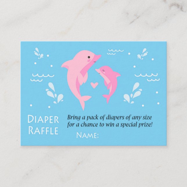 Carte De Placement Billets de rousseur de couches de dauphins roses (Devant)