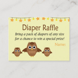 Carte De Placement Billets de tombola de couche pour hibou