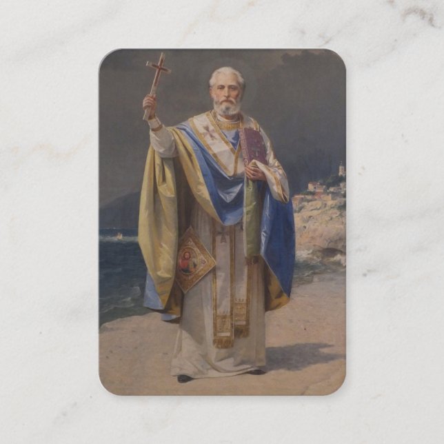CARTE DE PLACEMENT BISHOP ST. NICHOLAS DE MYRA PRIER RELIGIEUX (Devant)
