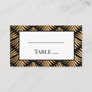 Carte De Placement Black Gold Art Déco Gatsby Mariage Elegant Party
