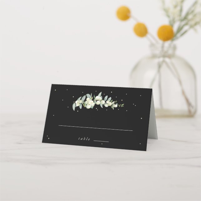 Carte De Placement Black Snowberry + Eucalyptus Mariage (Devant)