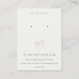 CARTE DE PLACEMENT BLANC COEUR MEILLEUR SOEUR CADEAU ÉCRAN