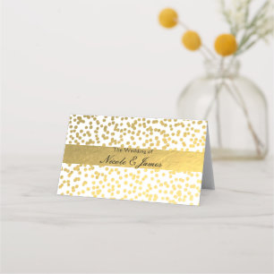 Carte De Placement Blanc et or Façon feuille de métal Glam Moderne Si