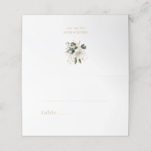 Carte De Placement BLANCHE   Aquarelle Imitation Gold Foliing Mariage