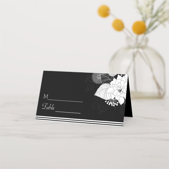 Carte De Placement Blancs Et Fleurs (Devant)