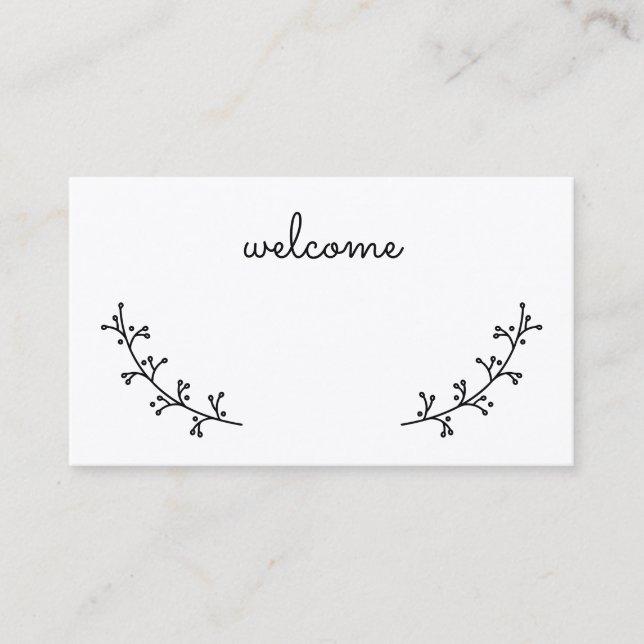 Carte De Placement Blank Rustic Laurels Kraft Mariage papier (Devant)