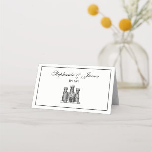 Carte De Placement Blason de Château Héraldique Vintage Emblème Armoi