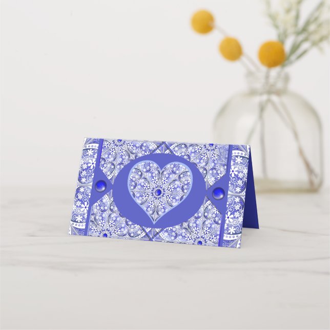 Carte De Placement Bleu de dentelle en céramique de Grèce (Dos)