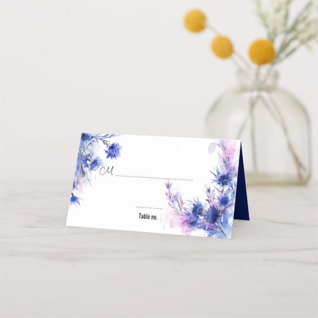 Carte De Placement Bleu marine à l'intérieur 💙 Cornflower Reverie (Devant)