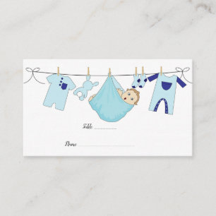 Carte De Placement Bleu mignon Baby shower Plat Place Card