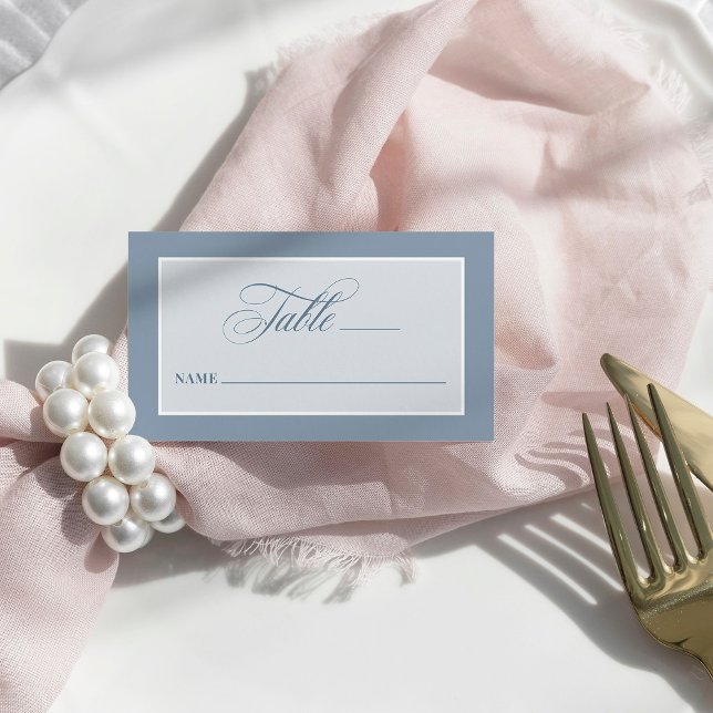 Carte De Placement Bleu Poussiéreux | Classique et Luxueux Plat de Ma (Créateur téléchargé)