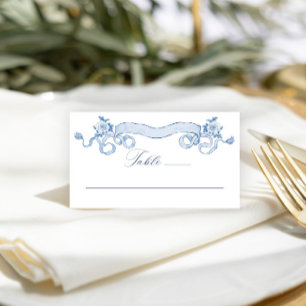 Carte De Placement Bleu Victorian Ornate Grace Mariage Floral