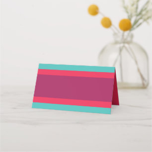 Carte De Placement Bloc de couleur moderne Turquoise rose violet