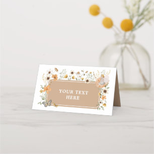 Carte De Placement Blonde Fairy Fall Fleur sauvage Anniversaire Étiqu