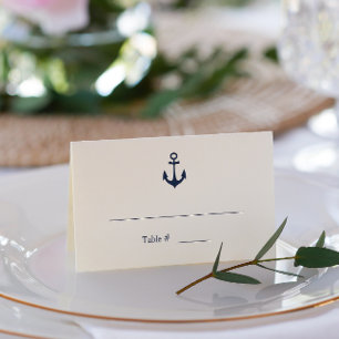 Carte De Placement Blue Ancre Nautical Yacht Club Mariage