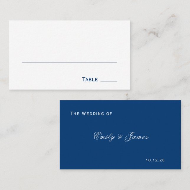 Carte De Placement Blue and White Wedding (Devant / Derrière)