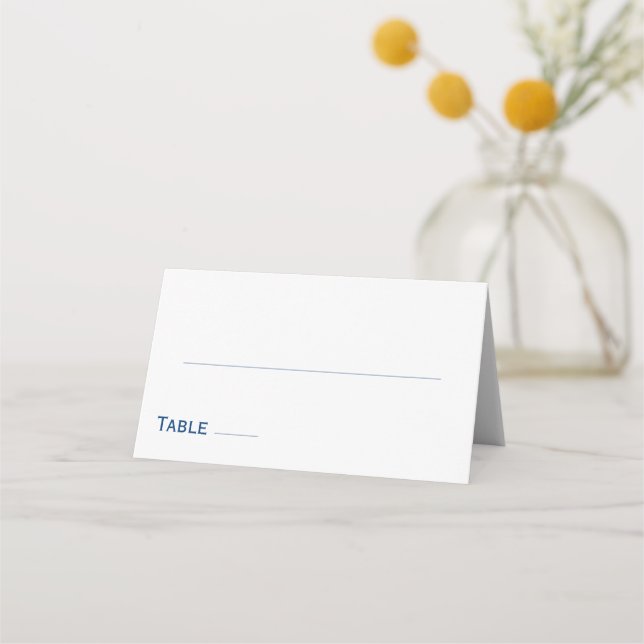 Carte De Placement Blue and White Wedding (Devant)