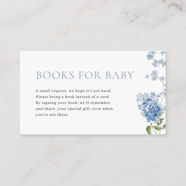 Carte De Placement Blue Boy Baby in Bloom Shower Books for Baby Card (Devant)